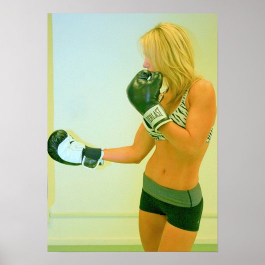 Fitness model boxing poster (Voorkant)