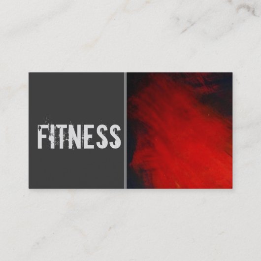Fitness moderne Gris Rouge Abstrait Carte de visit (Devant)