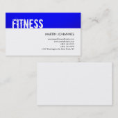 Fitness moderne Sport Bleu Blanc Carte de visite (Devant / Derrière)