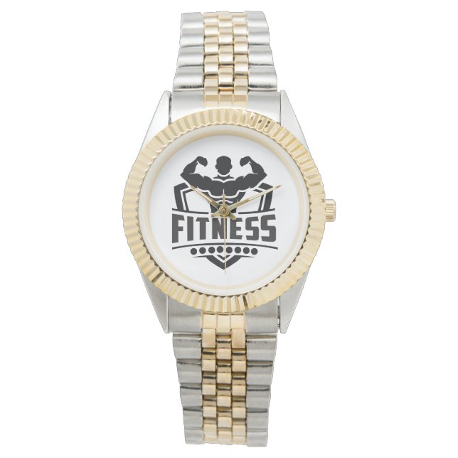 Fitness Motivatie Grafiek | Sterk & Actief Leven Horloge (Voorkant)