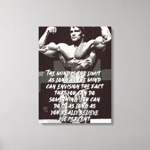 Fitness Motivatie Quote Bodybuilder Stijl Modern Canvas Afdruk