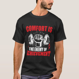 Fitness Motivatie Quote Dumbbell Lifting Gym T-shirt