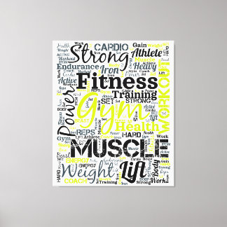 Fitness Motivatie Typografie Ontwerp Canvas Afdruk