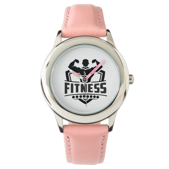 Fitness Motivation Graphic | Strong & Active Life Horloge (Voorkant)