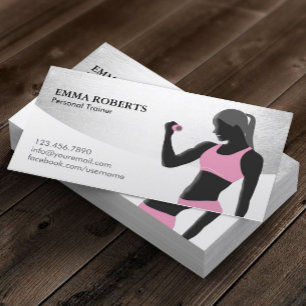 Fitness Personal Trainer Beauty Girl Modern Visitekaartje