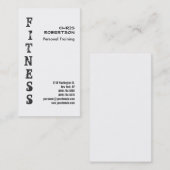 Fitness Personal Trainer Black White Visitekaartje (Voorkant / Achterkant)
