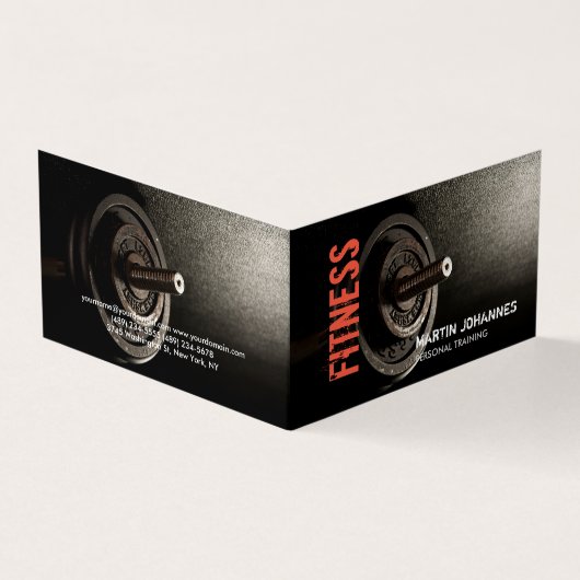 Fitness Personal Trainer Bodybuilding Modern Sharp Visitekaartjes (Buitenkant)