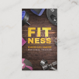Fitness Personal Trainer Gold Typografie Zakelijk Visitekaartje