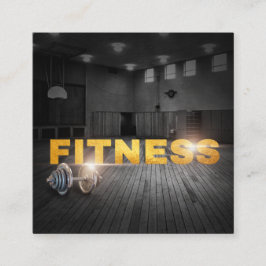 Fitness Personal Trainer Goud Typografie Vierkant  Vierkante Visitekaartje