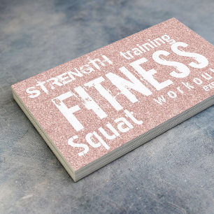 Fitness Personal Trainer Roos Gold Glitter Visitekaartje