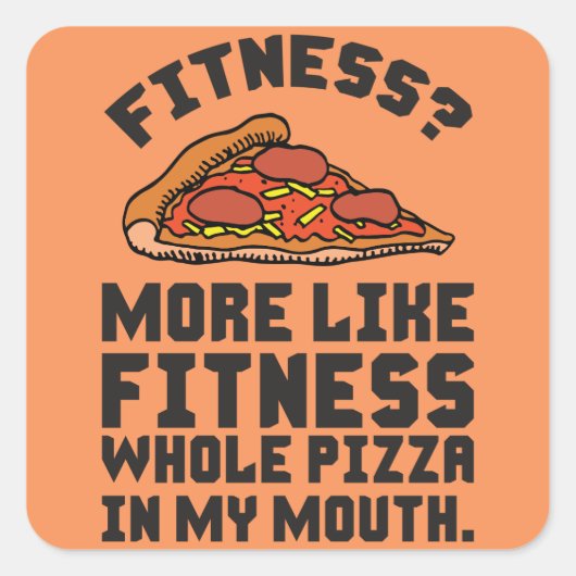 Fitness Pizza Vierkante Sticker (Voorkant)