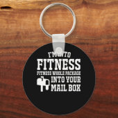 Fitness Postal Worker Package in Mailbox Sleutelhanger (Voorkant)