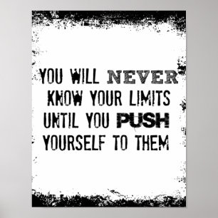 Fitness Quote; je kent nooit de limieten Poster