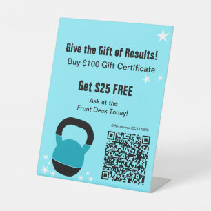 Fitness Resultaten Kerstcadeaubon Reclamebord Met Voetstuk