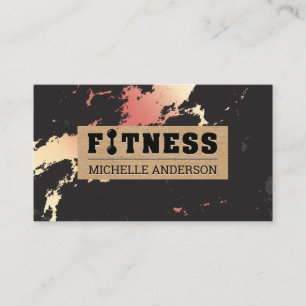 Fitness Roze Goud Marmer Visitekaartje