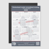 Fitness Slogan Grey White Red 2026 Calendar Magnet (Devant / Derrière)