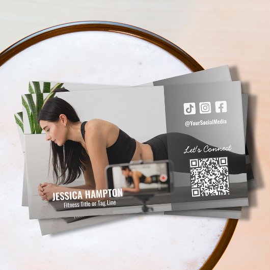 Fitness Social Media QR Code Foto Visitekaartje