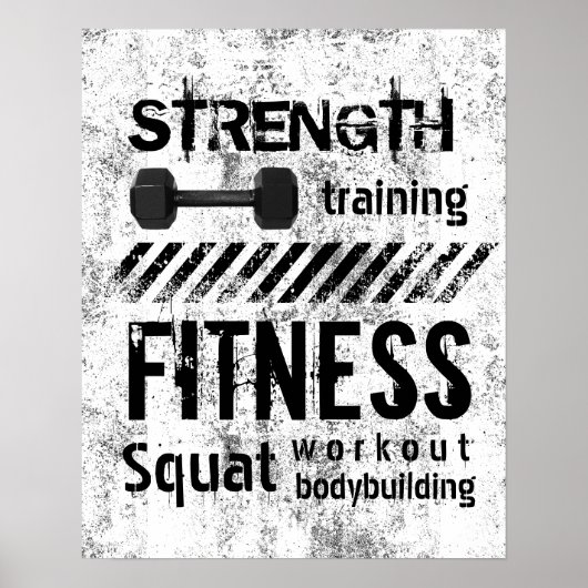Fitness Trainer Bodybuilding Grunge Workout Poster (Voorkant)