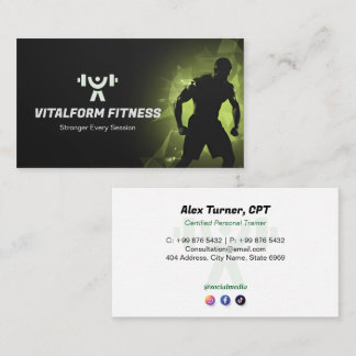 Fitness Trainer Business | Black Muscle Visitekaartje
