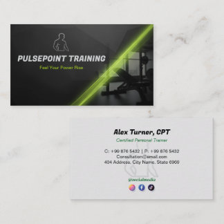 Fitness Trainer Business | Black Silver Visitekaartje