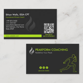Fitness Trainer Business | Minimalist Matte Black Visitekaartje
