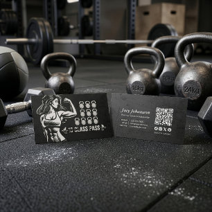 Fitness Trainer Fitnesscentrum Kettlebell Klas Pas Visitekaartje