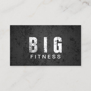 Fitness Trainer Grunge Metal Bold Text Visitekaartje