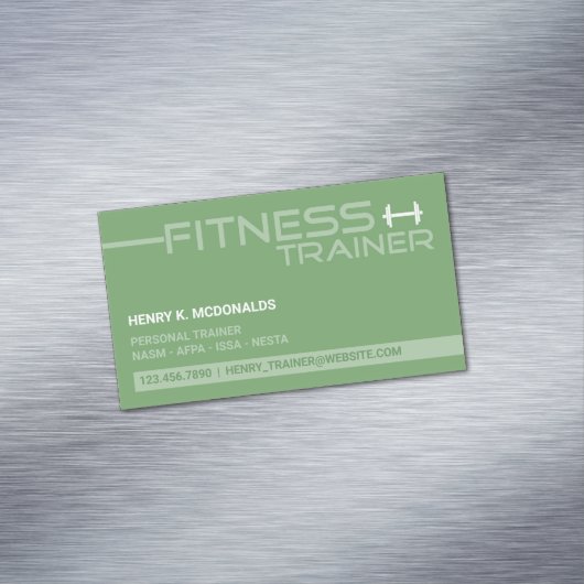 Fitness Trainer Magnetisch Visitekaartje (Voorbeeld)