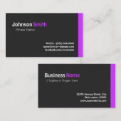 Fitness Trainer - Modern Minimal Paars Visitekaartje (Voorkant / Achterkant)