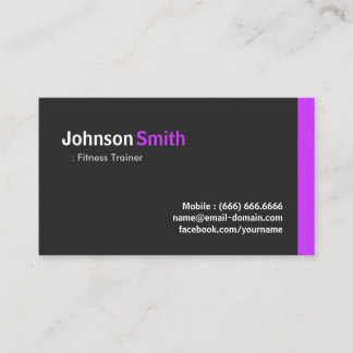 Fitness Trainer - Modern Minimal Paars Visitekaartje