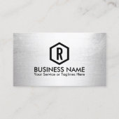 Fitness Trainer Modern Silver Monogram Visitekaartje (Voorkant)