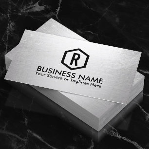 Fitness Trainer Modern Silver Monogram Visitekaartje