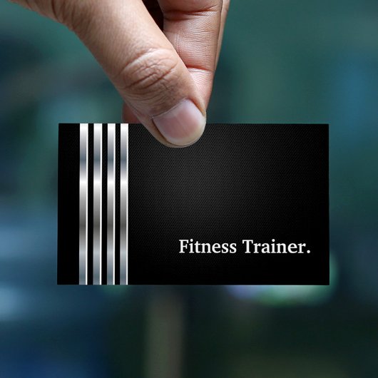 Fitness Trainer Professional Black Silver Visitekaartje