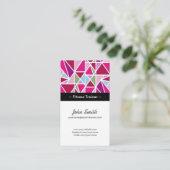Fitness Trainer roze Abstracte geometrie Visitekaartje (Staand voorkant)