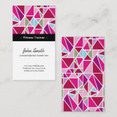 Fitness Trainer roze Abstracte geometrie Visitekaartje (Voorkant / Achterkant)