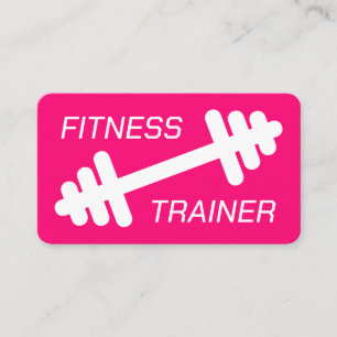 Fitness trainer sportschool coach moderne neon roz visitekaartje