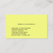 Fitness Trainer Visitekaartje (Achterkant)