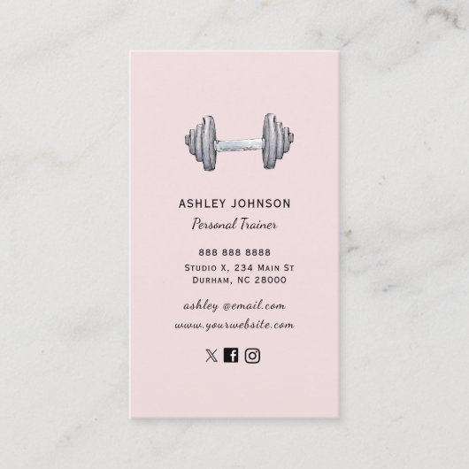 Fitness Trainer Visitekaartje (Voorkant)