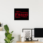 Fitness Training Cool Red Bold-teksten GYM Workout Poster (Thuiskantoor)