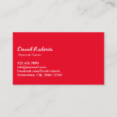 Fitness Training Cool Red Professional Visitekaartje (Achterkant)
