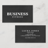 Fitness Training Professioneel Donker Blackboard Visitekaartje (Voorkant / Achterkant)