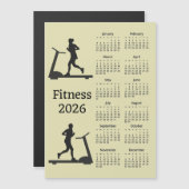 Fitness Treadmill 2026 Calendar Magnetic Card (Voorkant / Achterkant)
