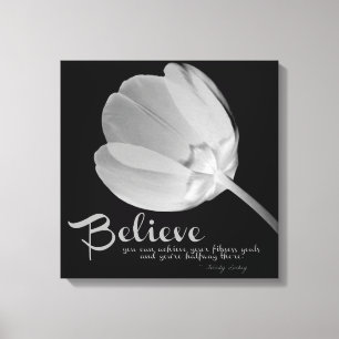 Fitness Tulip White Believe Canvas Afdruk