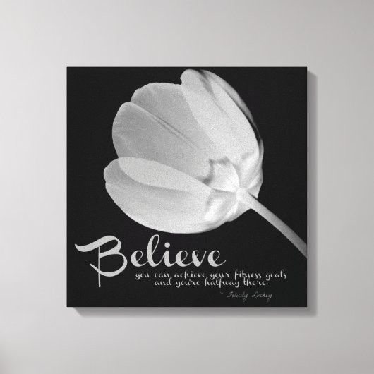 Fitness Tulip White Believe Canvas Afdruk (Voorkant)