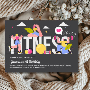 Fitness verjaardagsfeest kaart