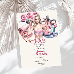 Fitness verjaardagsfeestje kaart