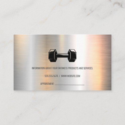 Fitness Voeding | Persoonlijke Trainer | Dumbbell Afsprakenkaartje (Achterkant)