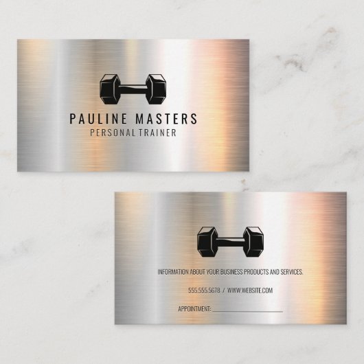 Fitness Voeding | Persoonlijke Trainer | Dumbbell Afsprakenkaartje (Voorkant / Achterkant)