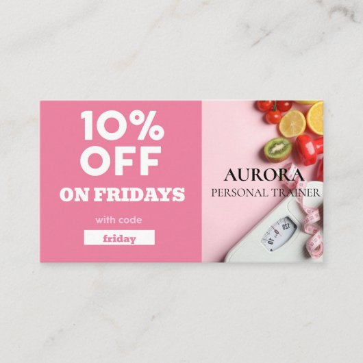 Fitness voor persoonlijke trainers visitekaartje (Voorkant)