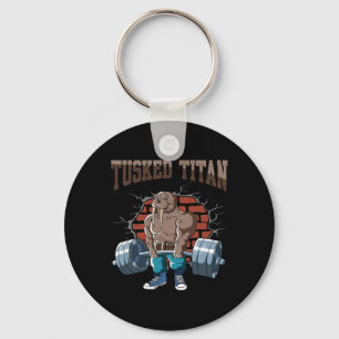 Fitness Walrus Doen Deadlift Workout Training Gym Sleutelhanger